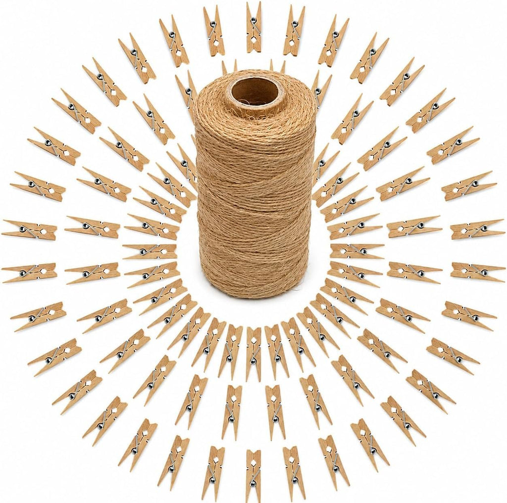 jijAcraft 1.4 Inch Mini Clothes Pins - 100Pcs Wooden Clothespins for Photo