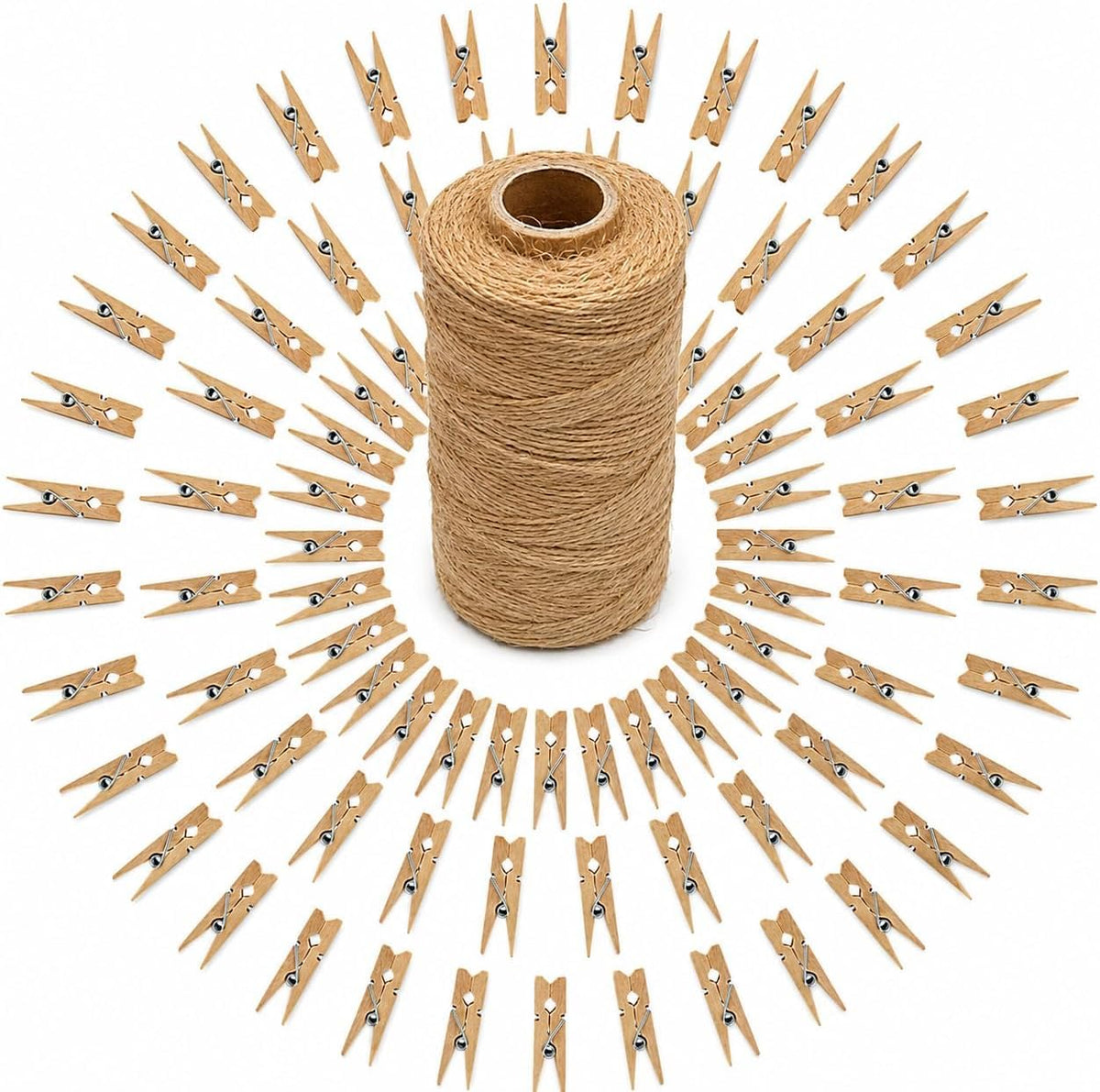 jijAcraft 1.4 Inch Mini Clothes Pins - 100Pcs Wooden Clothespins for Photo