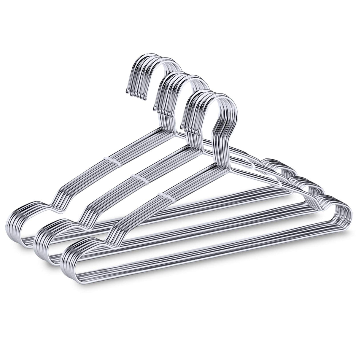 TIMMY 50 Pack Stainless Steel Wire Clothes Hangers, 16.5 in, Space-Saving