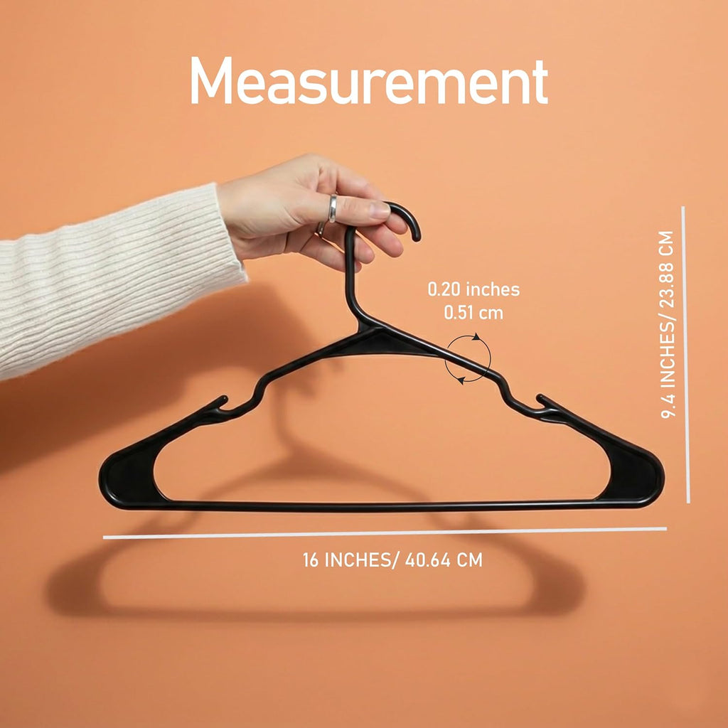 Utopia Home Plastic Hangers 50 Pack – Space Saving Clothes Hanger Black