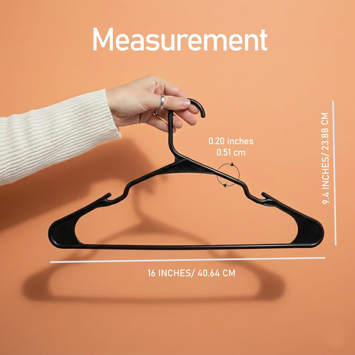 Utopia Home Plastic Hangers 50 Pack – Space Saving Clothes Hanger Black