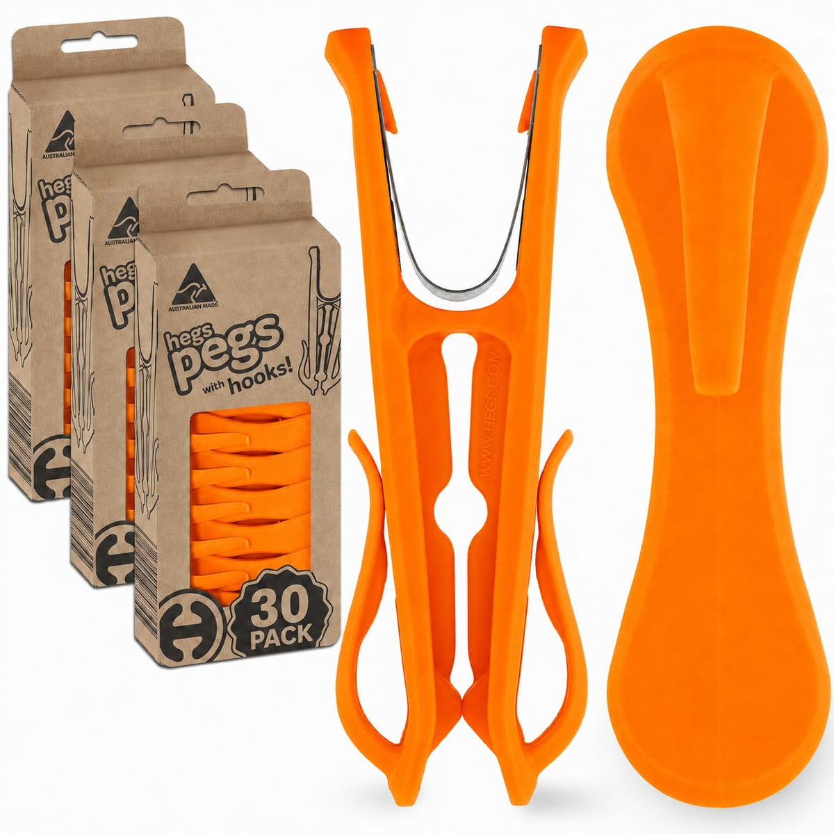 Hegs 24 Pack Multi-Color - The Smartest Heavy Duty Clothespins with Hooks - Hang 3 Garments at Once with Our Tough, Dual Hooks Clothes Pins with Anti-Rust Spring - Durable, Colorful Clothespins