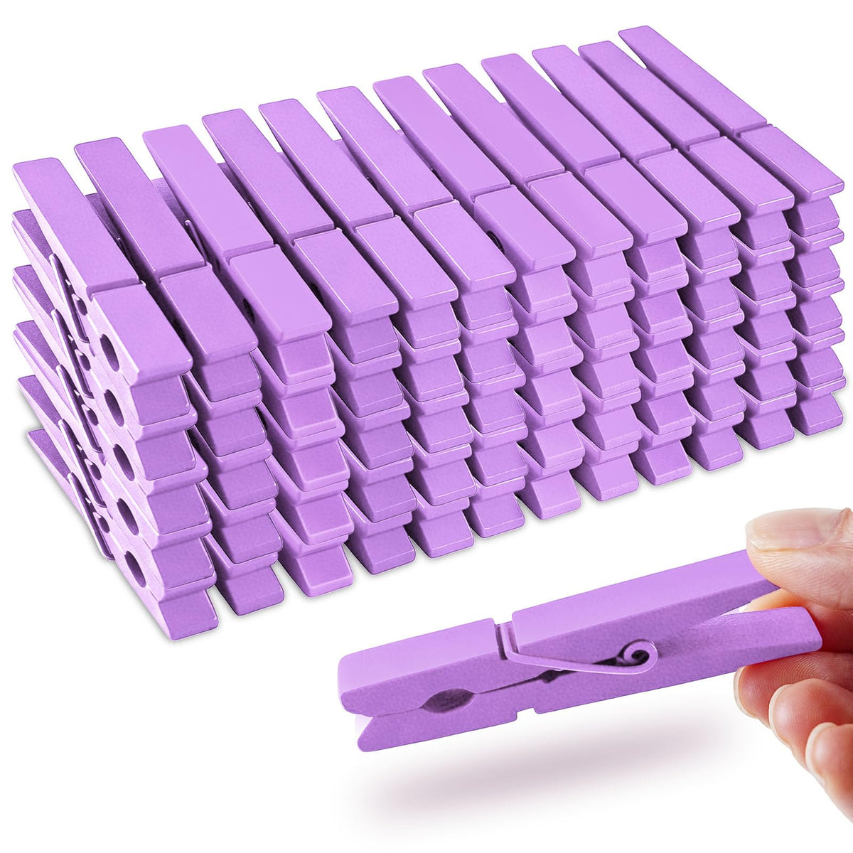 72 PCS Clothes Pins Wooden, 12 Colored Wooden Clothespins Bulk 2.9 Inch for Crafts, Pictures, Photos, Laundry, Classroom, DIY Art Decor, Heavy Duty Clothing Pins Rustproof Spring Wood Clips