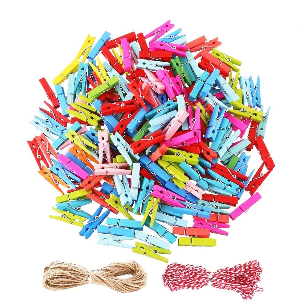 DECORA Sturdy 1 Inch Mini Wooden Craft Clothespins 100pcs