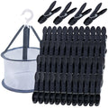 48 Pcs Colorful Plastic Clothes Pins with Clothespin Bag, Clothespins Basket Heavy Duty Laundry Clothes Pins Clips with Springs, Clothes Drying Line Pegs Towel Clips Picture Clips Food Clips