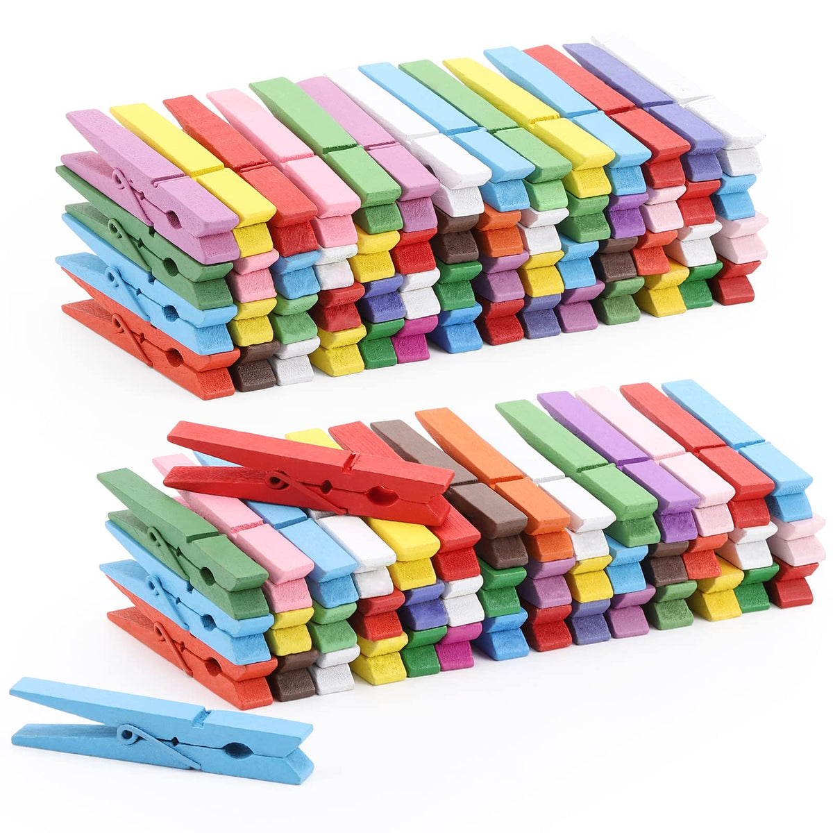 100pcs Clothes Pins Wooden Clothespins 3inch Heavy Duty Wood Clips for Hanging Clothes Pictures Outdoor
