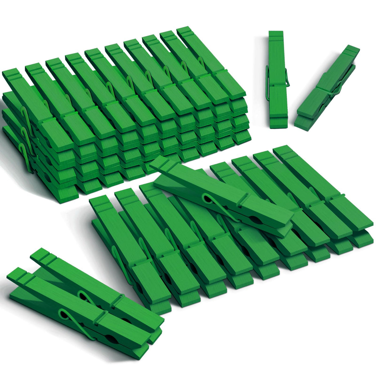 3.5 Inch 50 Pack Colored Wooden Clothespins for Classroom, Craft, Hanging Clothes, Rust Resistant