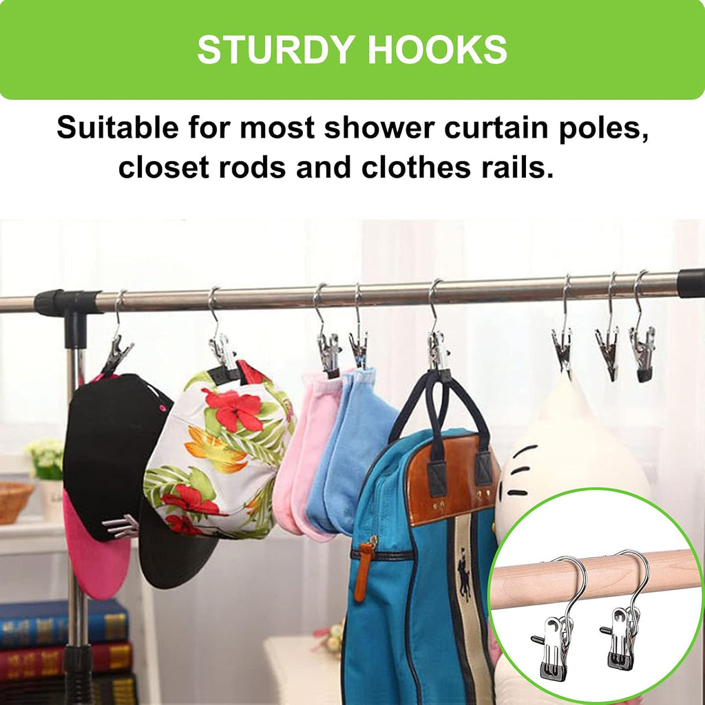 Laundry Hooks Hanging Clips Clothes Pins Closet Hanger Organizer Clamps Socks Towel Clips Heavy Duty Clothespins Bulk Hanger Clips for Closet Travel Pants Socks Handbags, 30 Pack