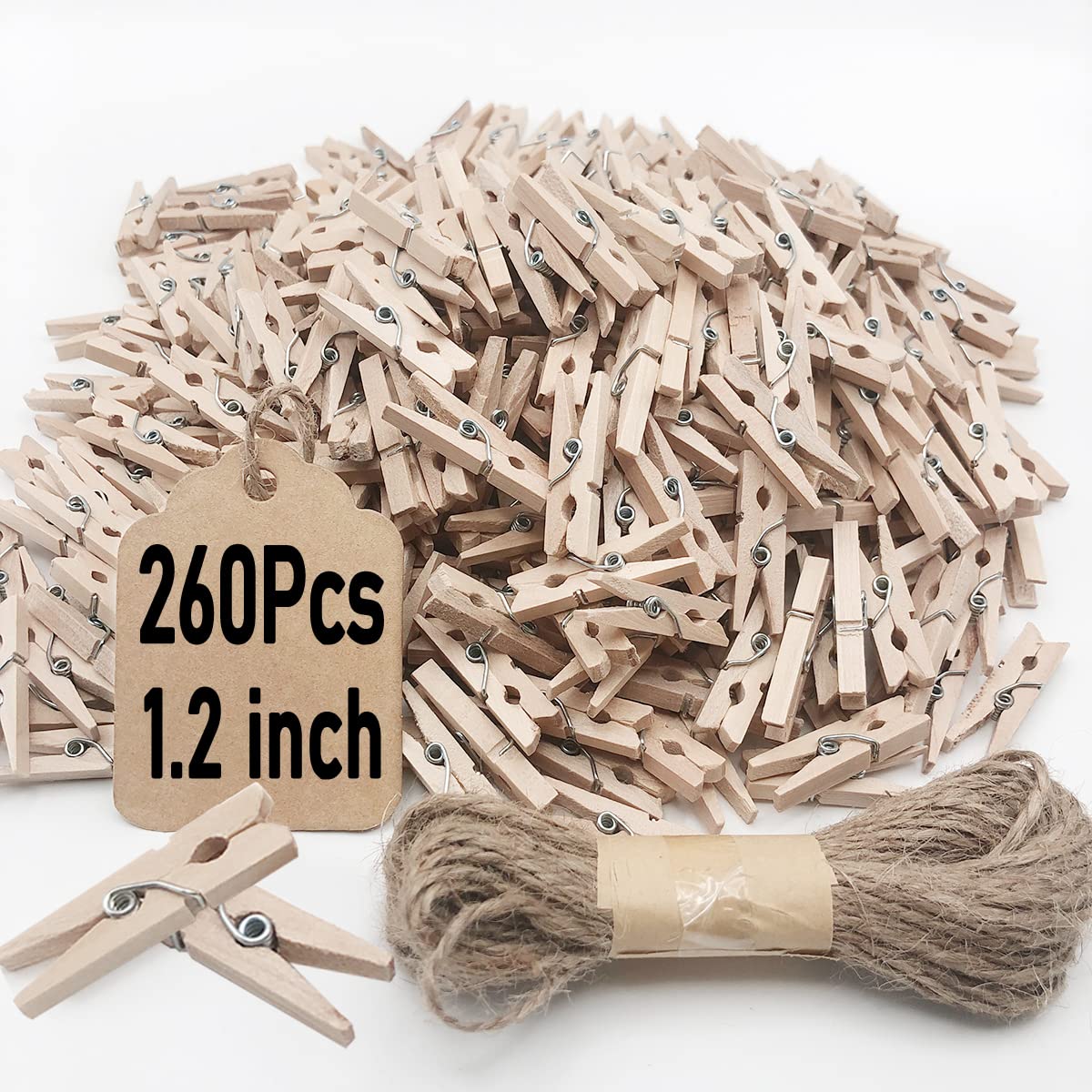1.4 Inch Mini Clothes Pins for Photo, 130 Pcs Small Clothes Pins, Wooden