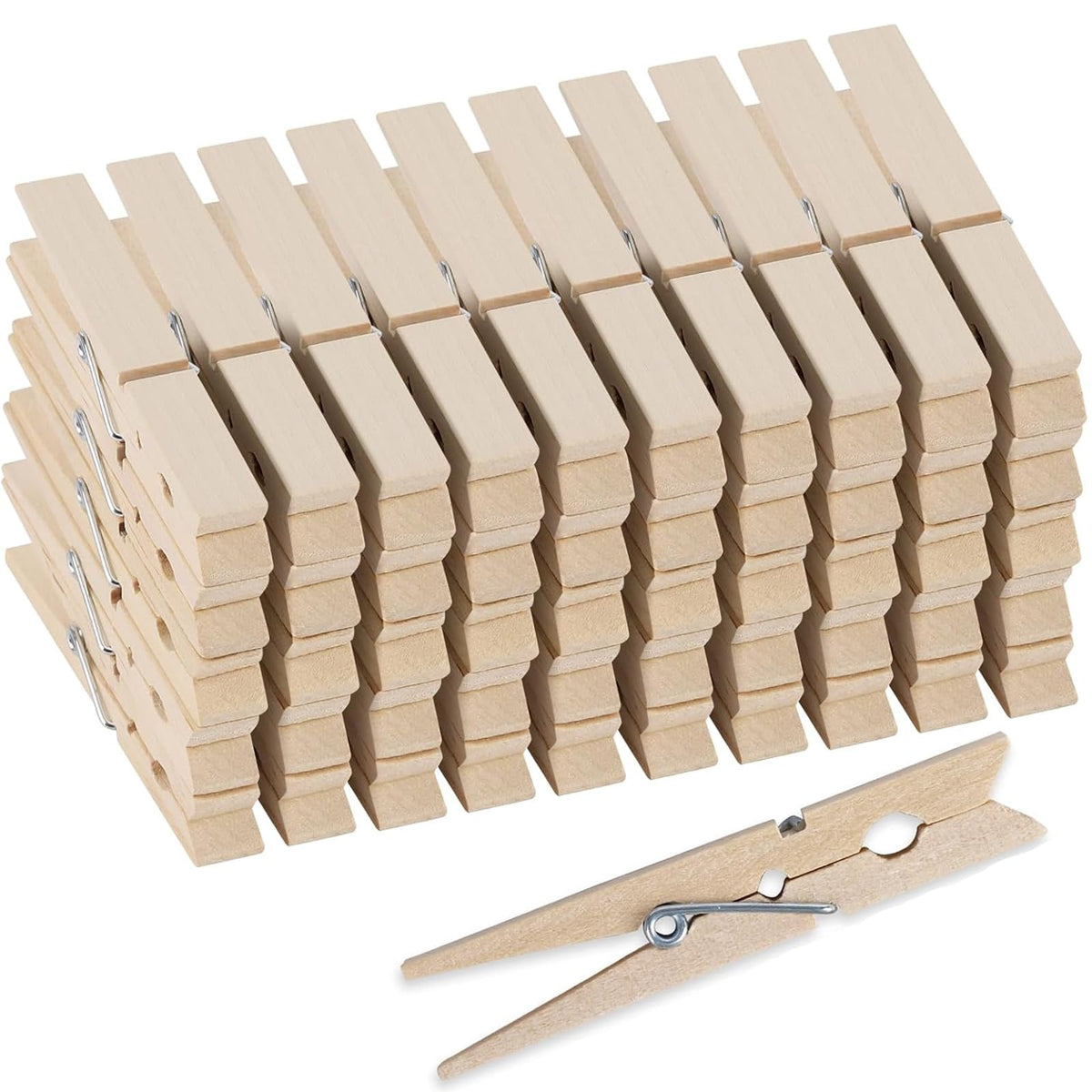 50Pcs Colored Clothes Pins Wooden Clips for Hanging, 2.9inch Clothespins Wood Cheer Pins Decoration for Crafts - 10 Colors