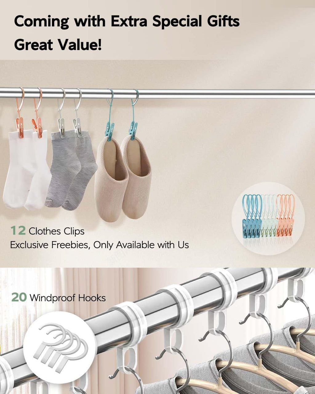 Vikaqi Clothes Drying Rack 79" Folding Indoor Outdoor, Drying Rack Clothing
