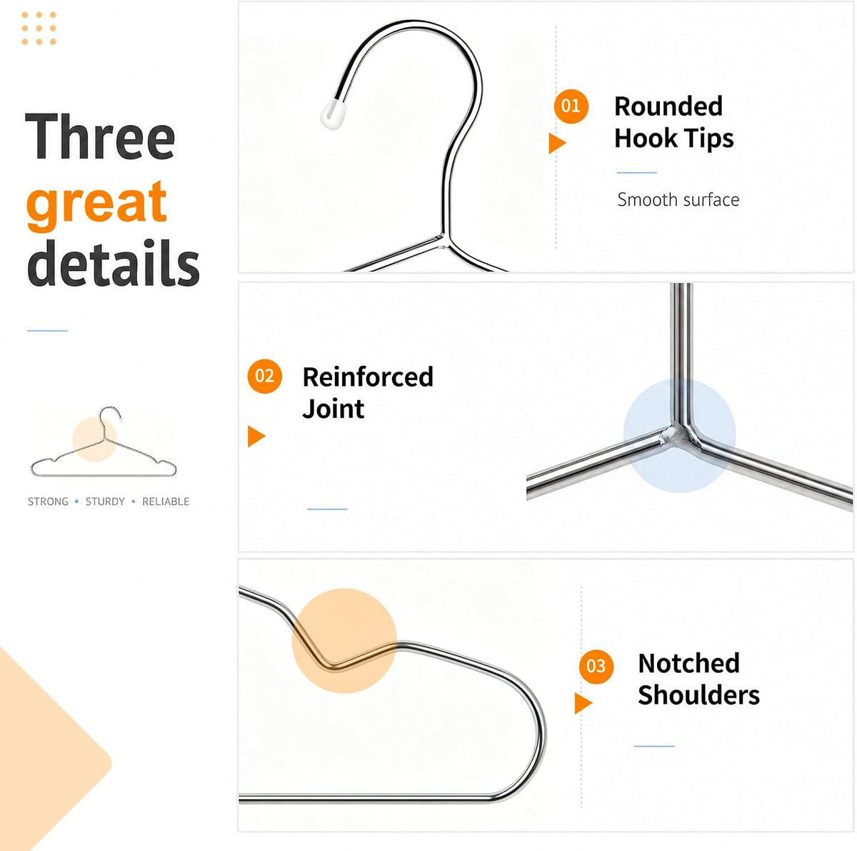 TIMMY 40 Pack Stainless Steel Wire Clothes Hangers, 16.5 in, Silver
