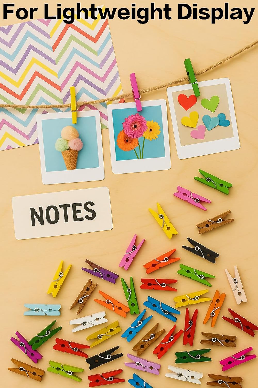 LWR CRAFTS Wooden Mini Clothespins 15 Colors 100 Per Pack 1" 2.5cm (All)