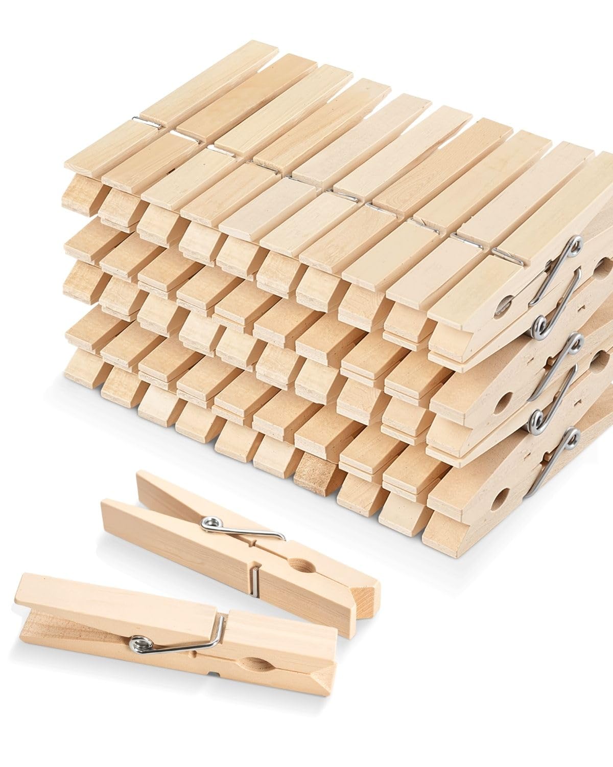 Colored Clothespins, Colorful Clothes Pins Wooden Clips Rainbow Colors 50 Pack Decorative Crafts Pegs Photos Pictures Decoration Clip Clothing Hanging Closepins, 2.9 Inch