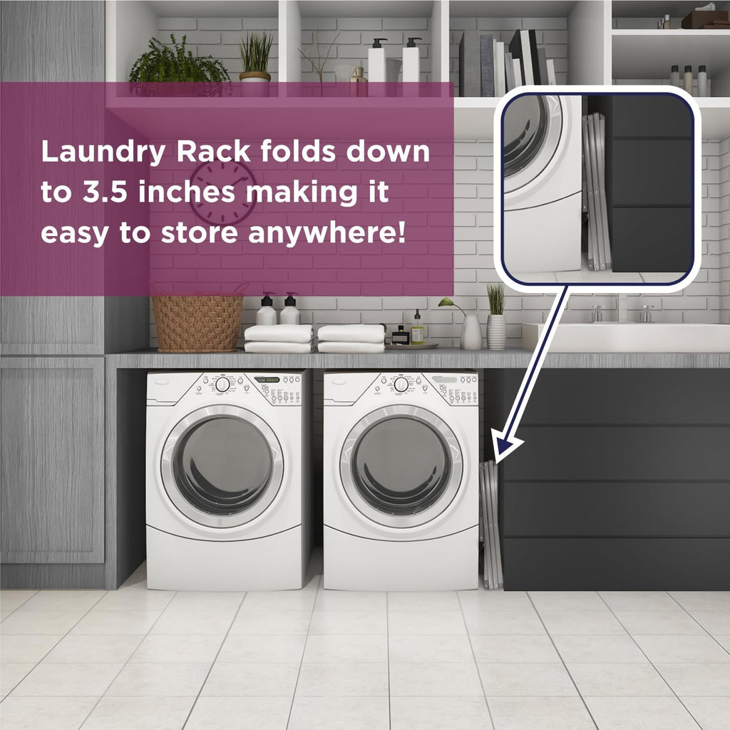 BLACK+DECKER 3 Tier Expandable Collapsing Foldable Laundry Rack for Air Drying Clothing, Space Saving Heavy Duty Lightweight Metal Drying Rack(Silver)