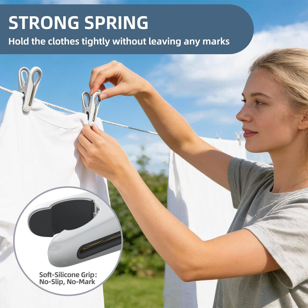Clothes Pins, 36 Pack 2.5 Inch Plastic Clothespins with Storage Basket