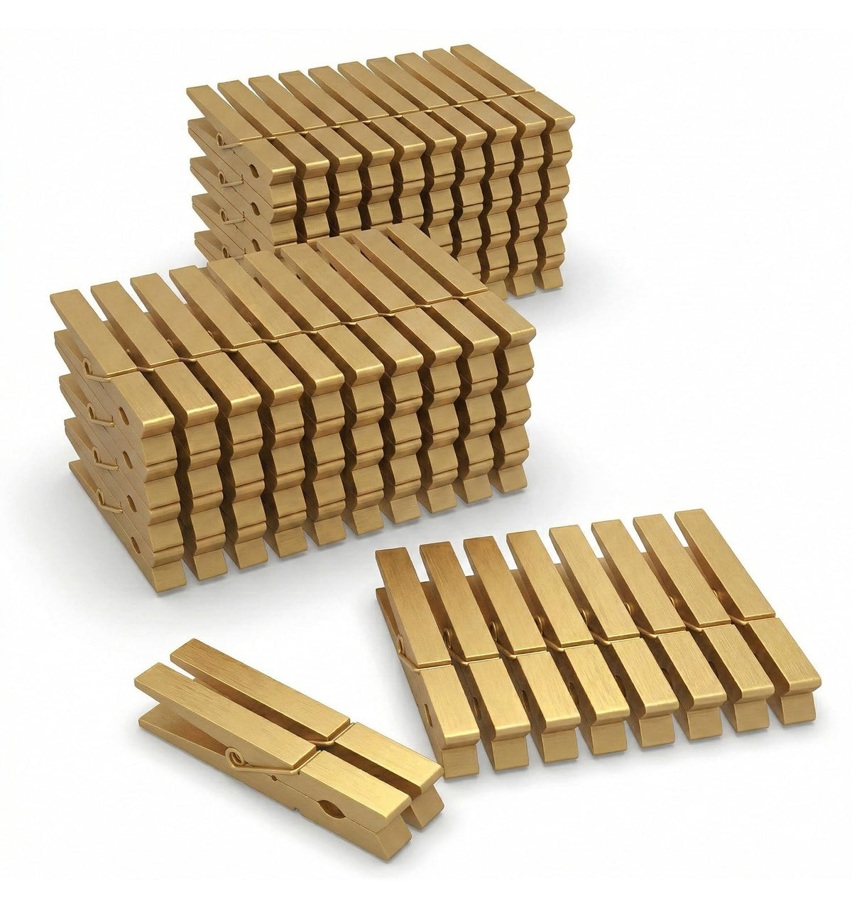 100 Pcs Blue Clothes pins - 2.9 Inch Wooden Clothespins Cheer Clips