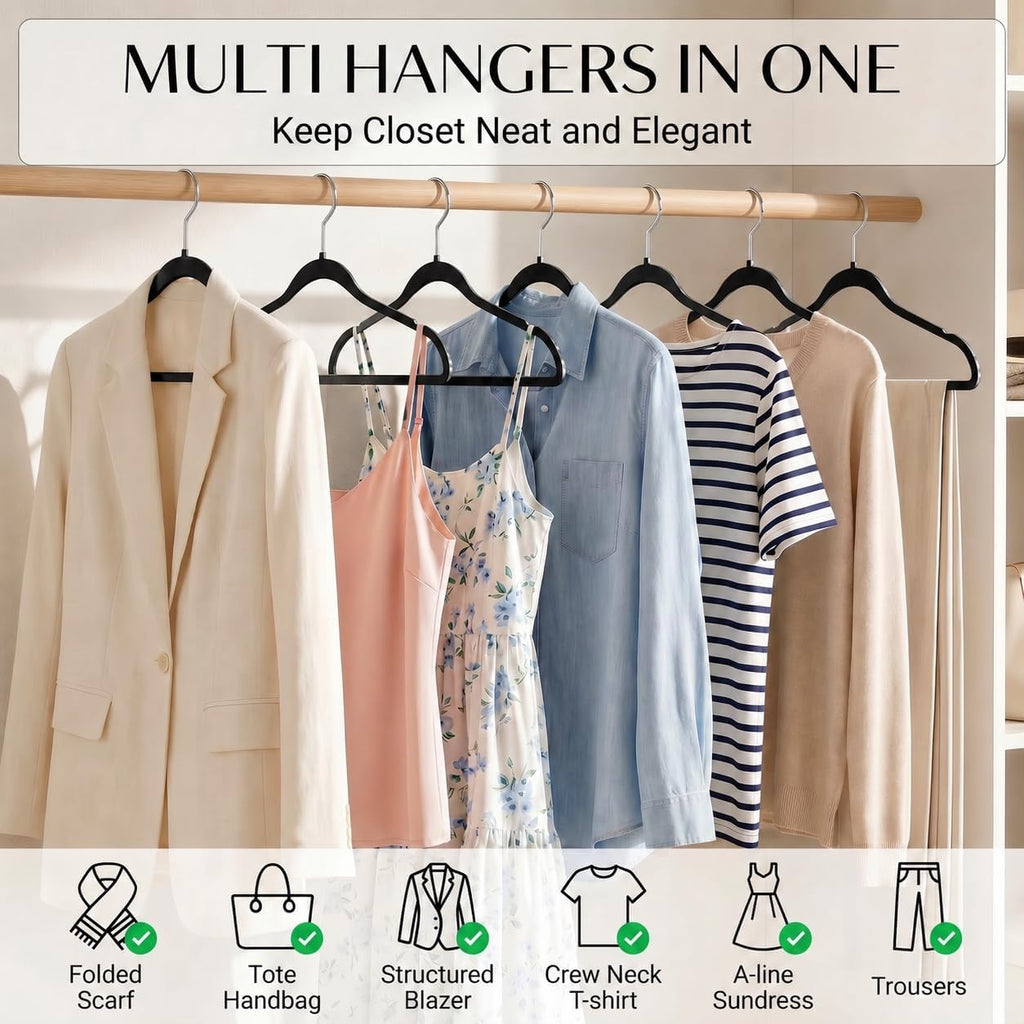 SMARTOR Plastic Hangers 50 Pack, Heavy Duty Plastic Hangers for Clothes