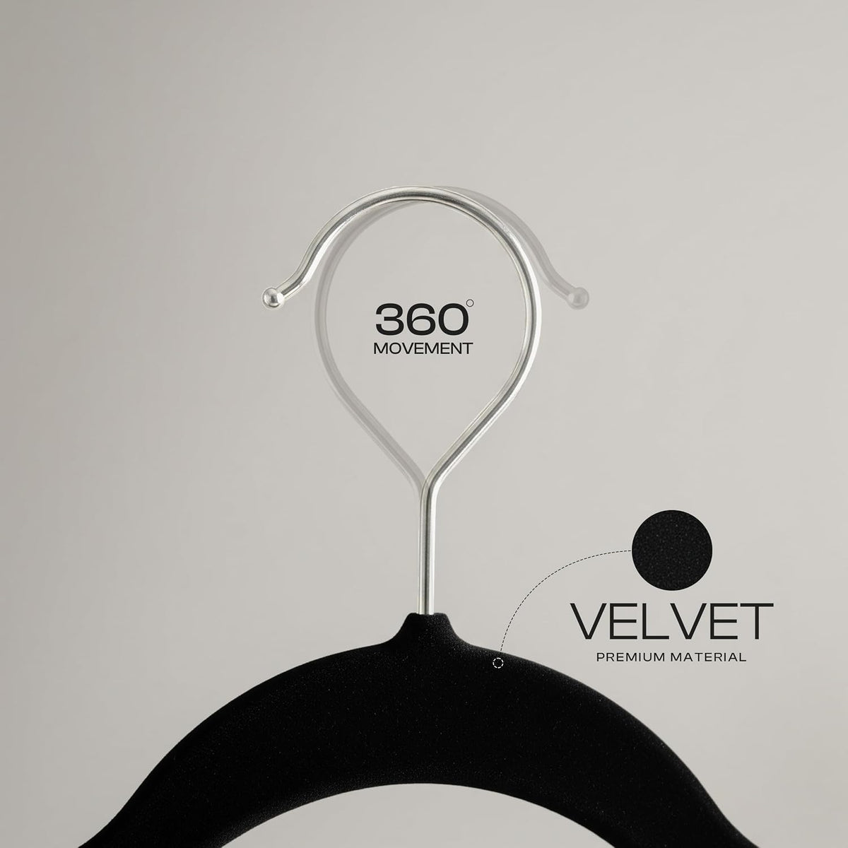 Utopia Home Velvet Hangers, Black, 50 Pack