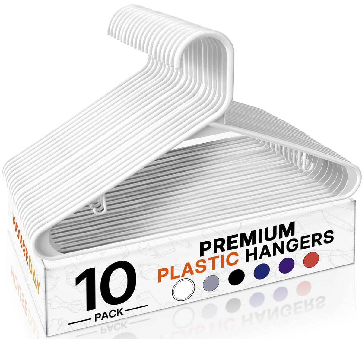 HOUSE DAY Black Plastic Hangers 60 Pack, Slim Space-Saving Clothes Hangers