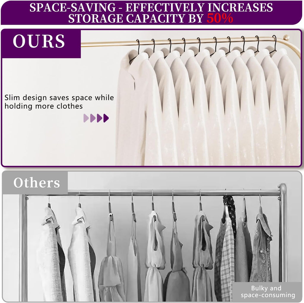 40Pack Metal Hangers+5 Clothes Pins, Heavy Duty Black Metal Hangers