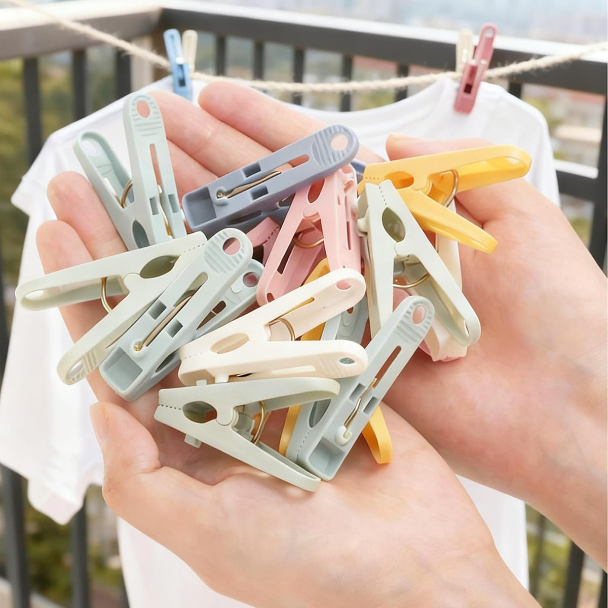 40-Pack Multipurpose Plastic Clothespins for Laundry & Crafts