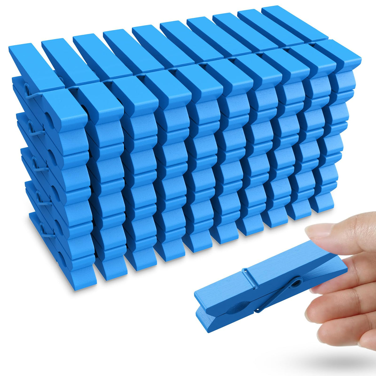 50PCS Colored Wooden Clothespins 2.9 Inch Color Clothes Pins for Pictures