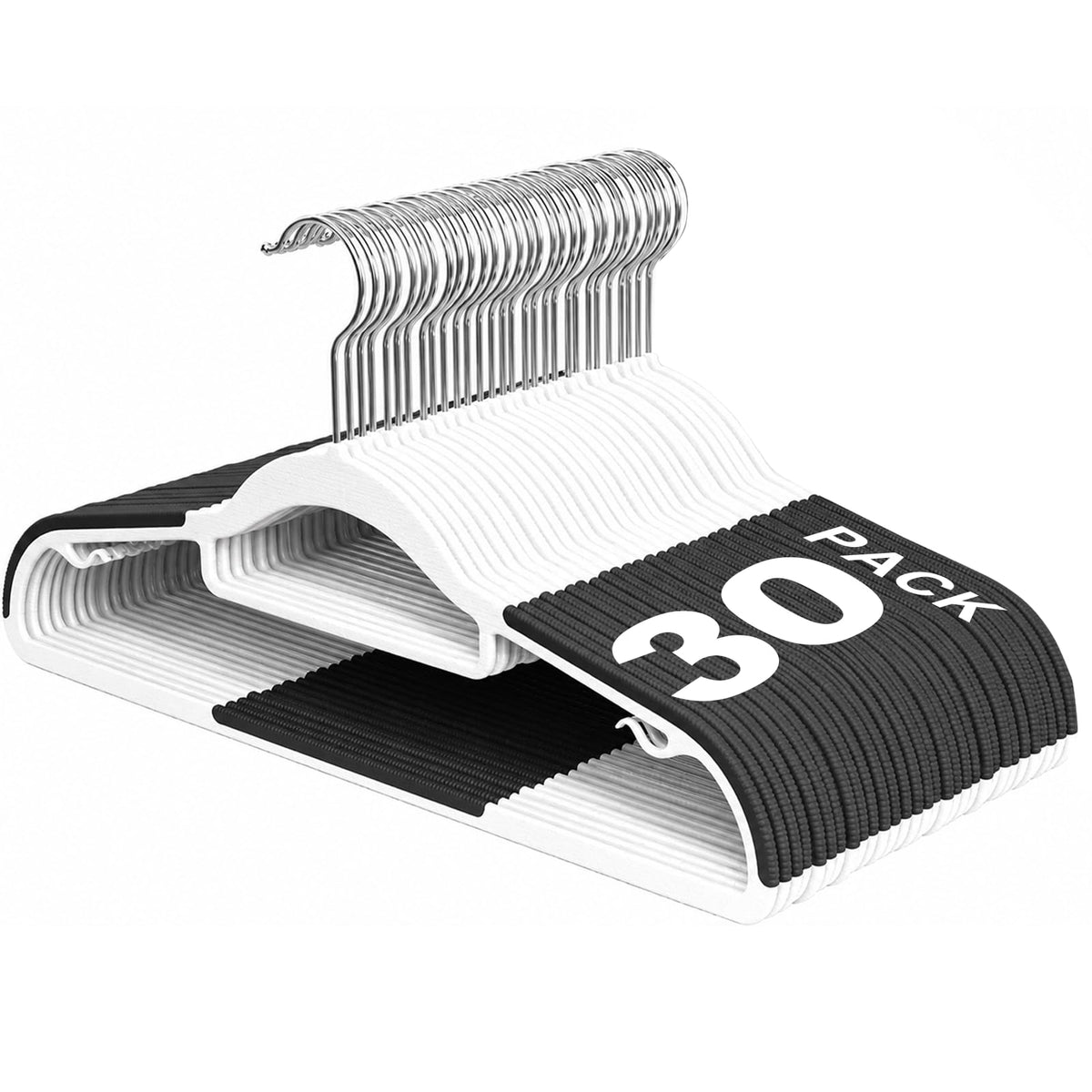 Plastic Hangers 50 Pack, 16.5" Non-Slip Clothes Hangers Heavy Duty