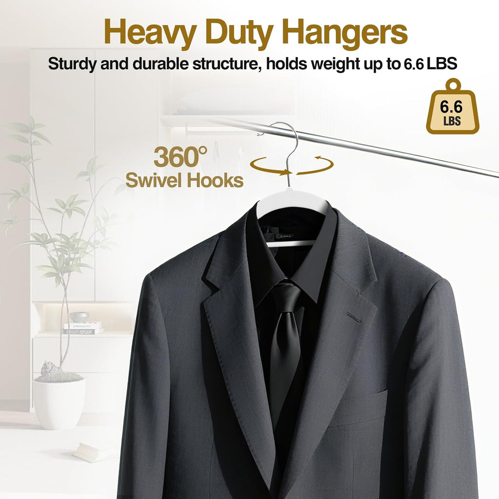 Plastic Hangers 50 Pack, 16.5" Non-Slip Clothes Hangers Heavy Duty