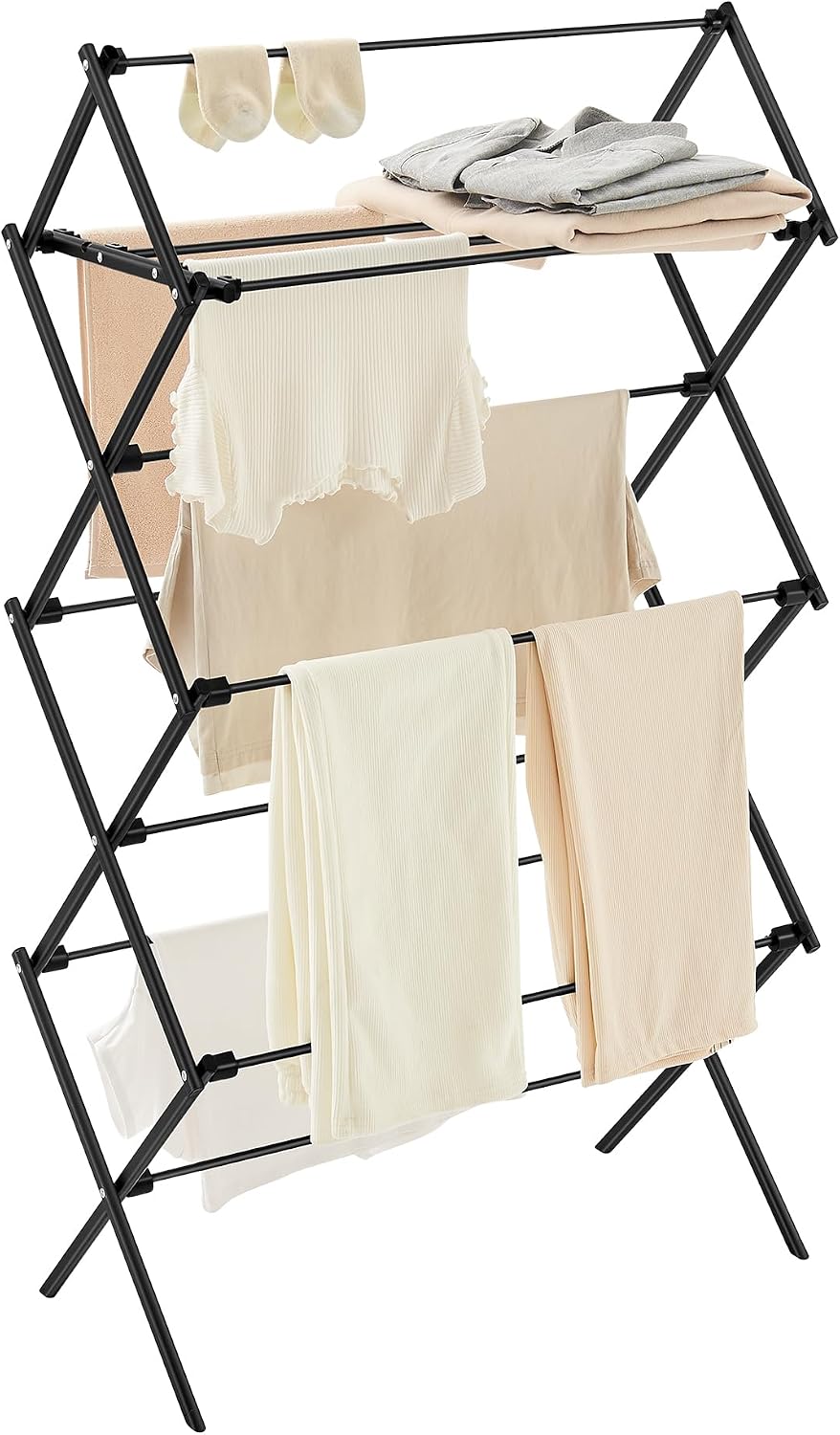 SONGMICS Foldable Clothes Drying Rack, 29.5 x 14.6 x 53.1 Inches