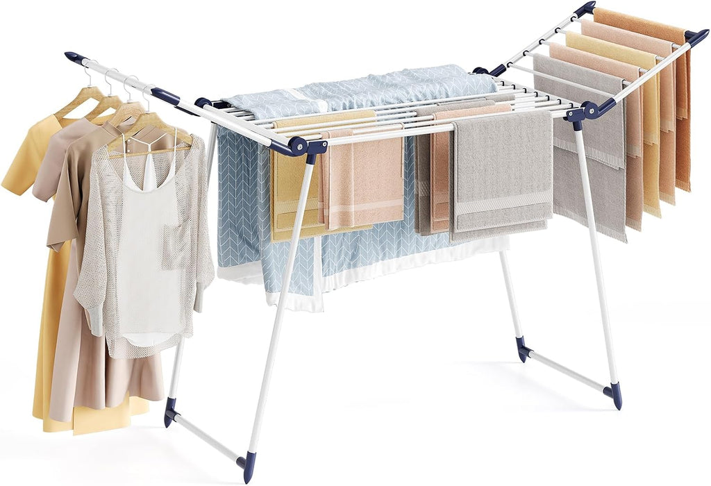 APEXCHASER Clothes Drying Rack, Large Capacity Drying Rack, 69" L, White