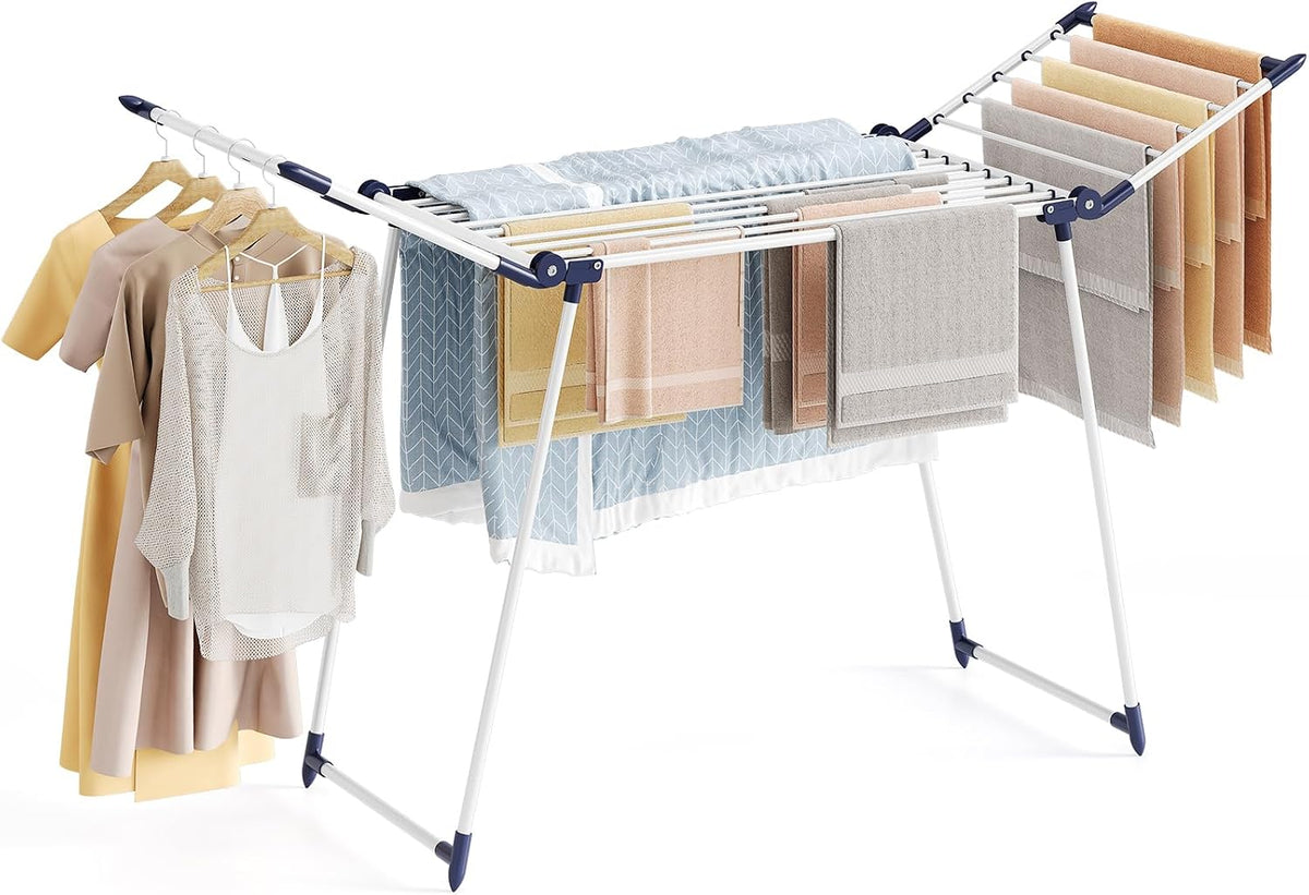 APEXCHASER Clothes Drying Rack, Large Capacity Drying Rack, 69" L, White