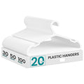 SONGMICS Clothes Hangers, Pack of 50, Plastic Hangers, with Wide Shoulder Notches, Space-Saving Coat Hangers, 16.4 Inches Wide, for Closet, Cloud White UCRP010W01