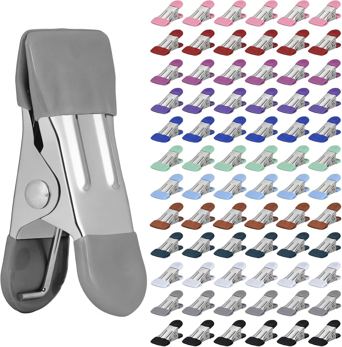 Clothes Pins Heavy Duty 72 Pack, Metal Clothespins Strong Grip, Clothes line Clips (12 Colors)