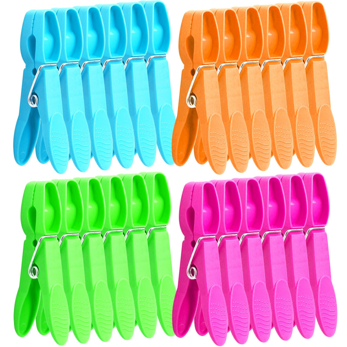 Clothes Pins, 48 Pack Colored Plastic Clothespins, Clothes Pins Heavy Duty Outdoor, Non-Slip Laundry Clips for Hanging Clothes, Towels, Crafts, Multiperpose Plastic Clips for Picture, Chip Bags