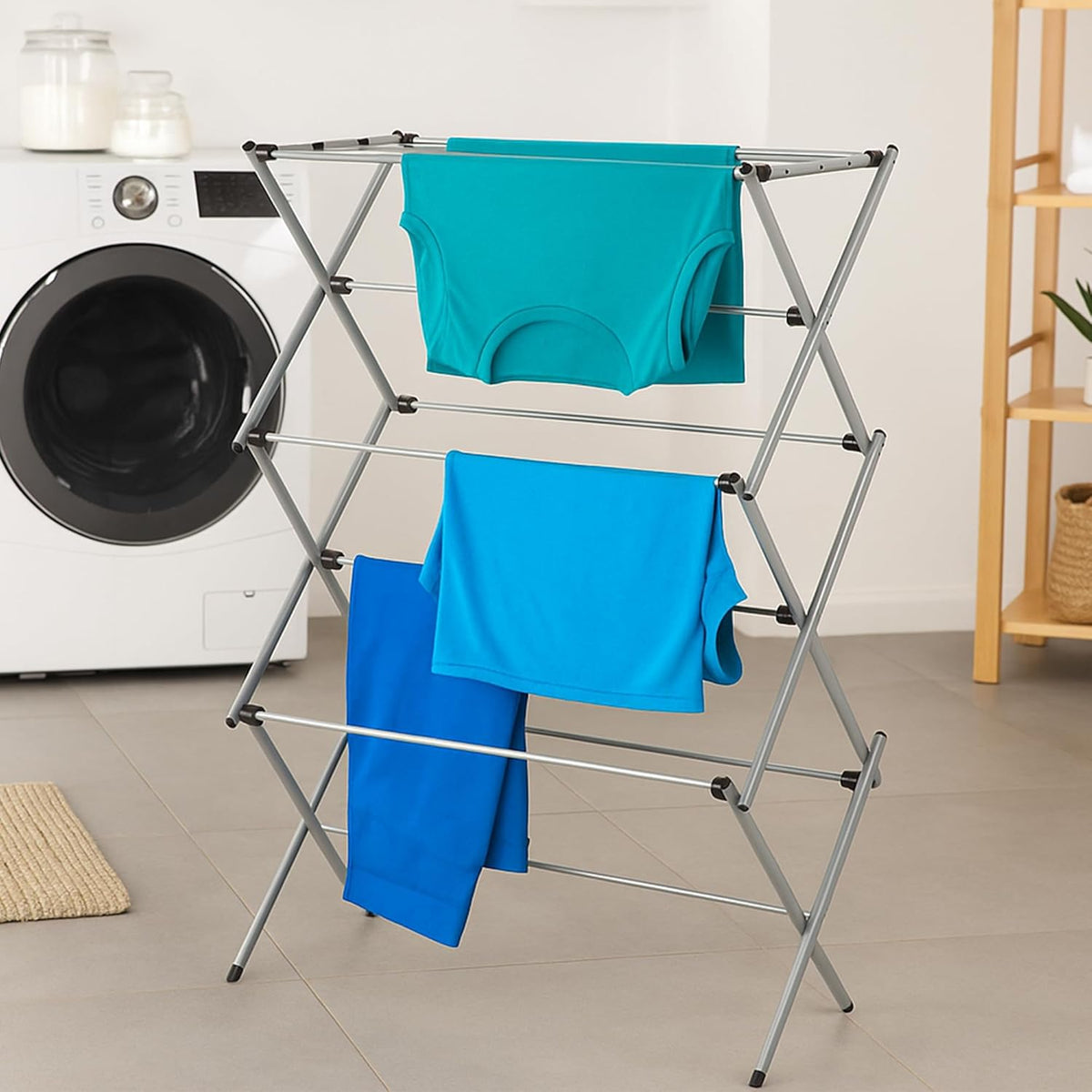 Honey-Can-Do 6-Tier Collapsible Steel Clothes Drying Rack, 24 ft, White