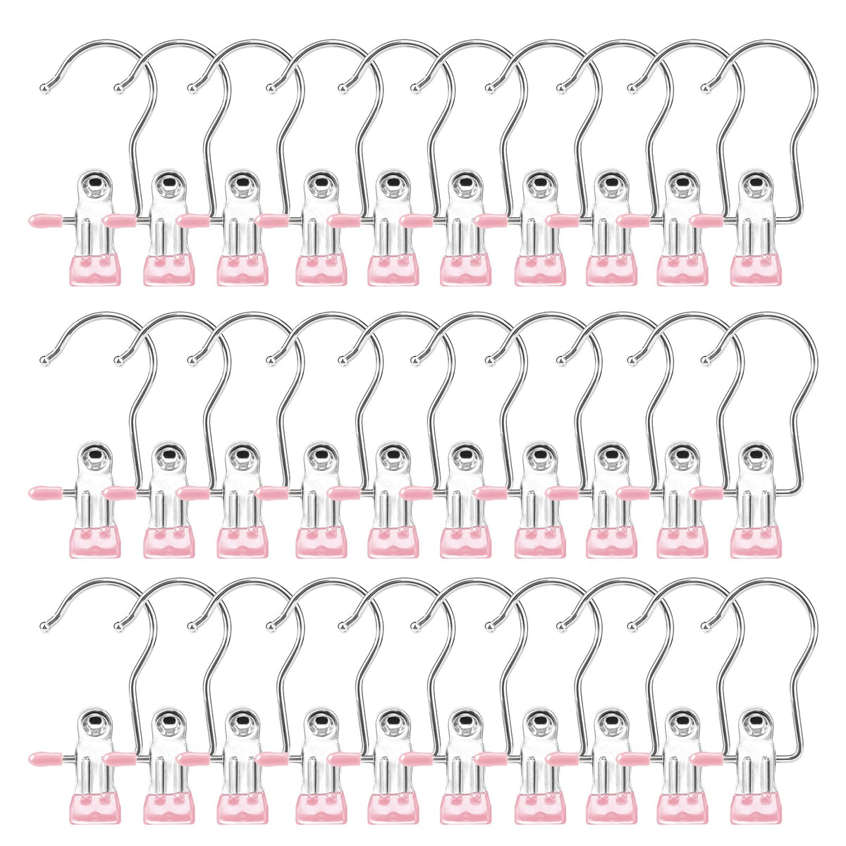 Laundry Hooks Hanging Clips Clothes Pins Closet Hanger Organizer Clamps Socks Towel Clips Heavy Duty Clothespins Bulk Hanger Clips for Closet Travel Pants Socks Handbags, 30 Pack