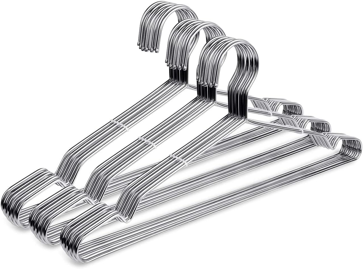 Fayleeko Wire Coat Hangers 40 Pack Strong Heavy Duty Stainless Steel Metal Ultra Thin Space Saving Clothes Hangers 16.5 Inch