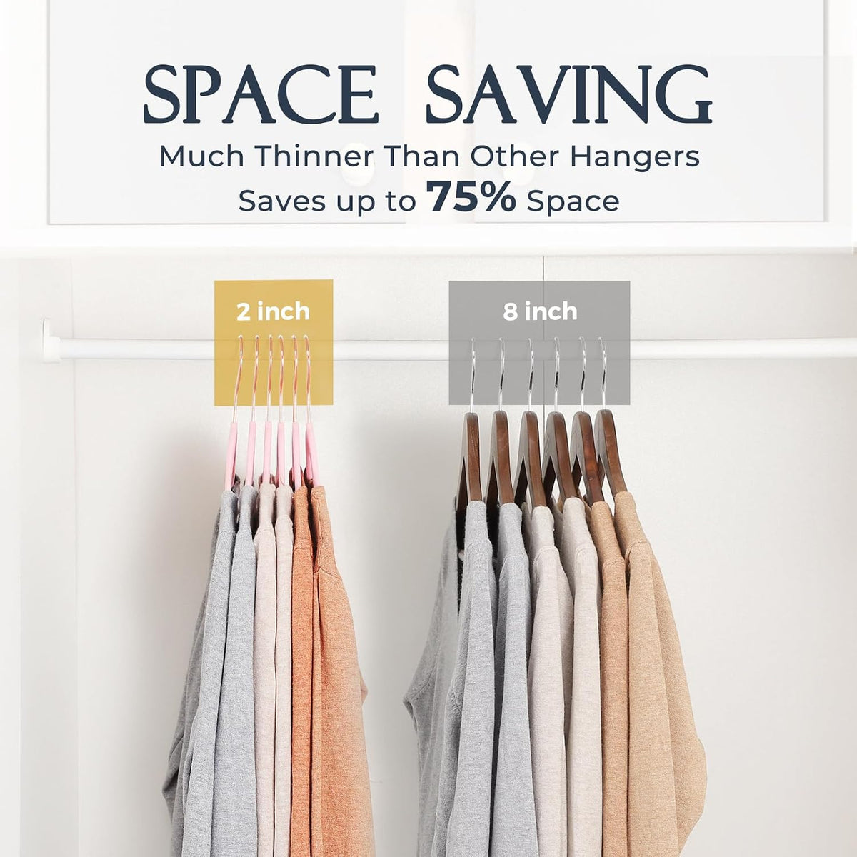 HOUSE DAY Pink Velvet Hangers 60 Pack, Premium Non-Slip Felt Clothes Hanger