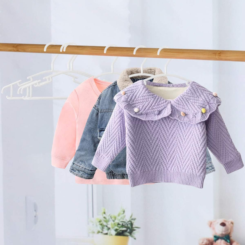GoodtoU Baby Hangers 100Pack Kids Plastic Baby Clothes Hangers for Closet Small Children Infant Toddler Child, White