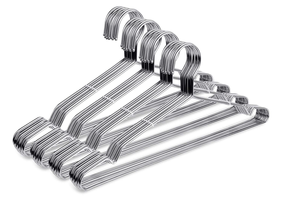 Fayleeko Wire Coat Hangers 40 Pack Strong Heavy Duty Stainless Steel Metal Ultra Thin Space Saving Clothes Hangers 16.5 Inch