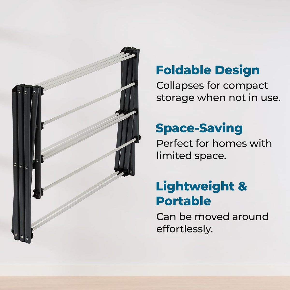 Honey-Can-Do 6-Tier Collapsible Steel Clothes Drying Rack, 24 ft, White
