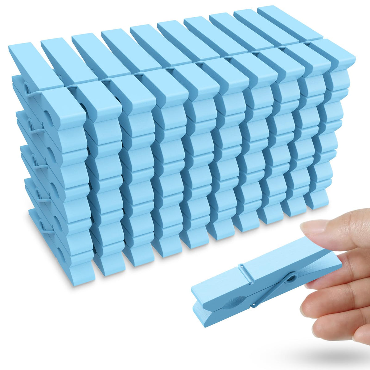50PCS Colored Wooden Clothespins 2.9 Inch Color Clothes Pins for Pictures