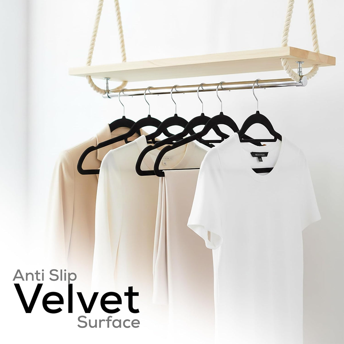 Utopia Home Velvet Hangers 100 Pack – Premium Hangers with Tie Bar - Black