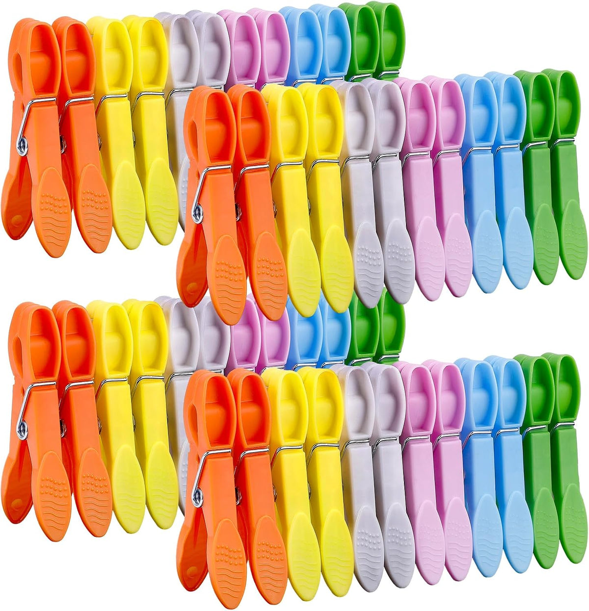 Senbowe 48 Pack Colorful Plastic Clothespins,Heavy Duty Clothes Pins Clips with Springs,Non-Slip Clips for Hanging Clothes,Towels,Crafts,Picture Clips Food Package Clips,Air-Drying Clothing Pin Set