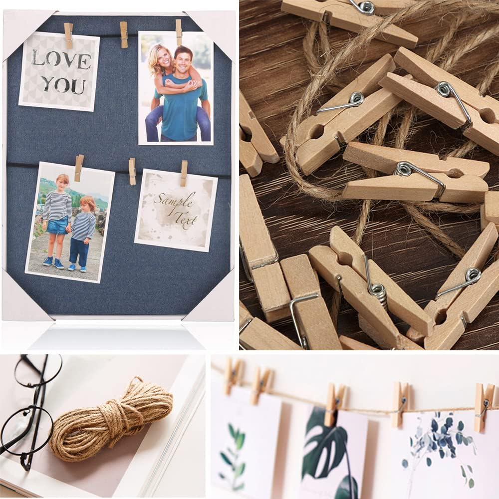 1.4 Inch Mini Clothes Pins for Photo, 130 Pcs Small Clothes Pins, Wooden
