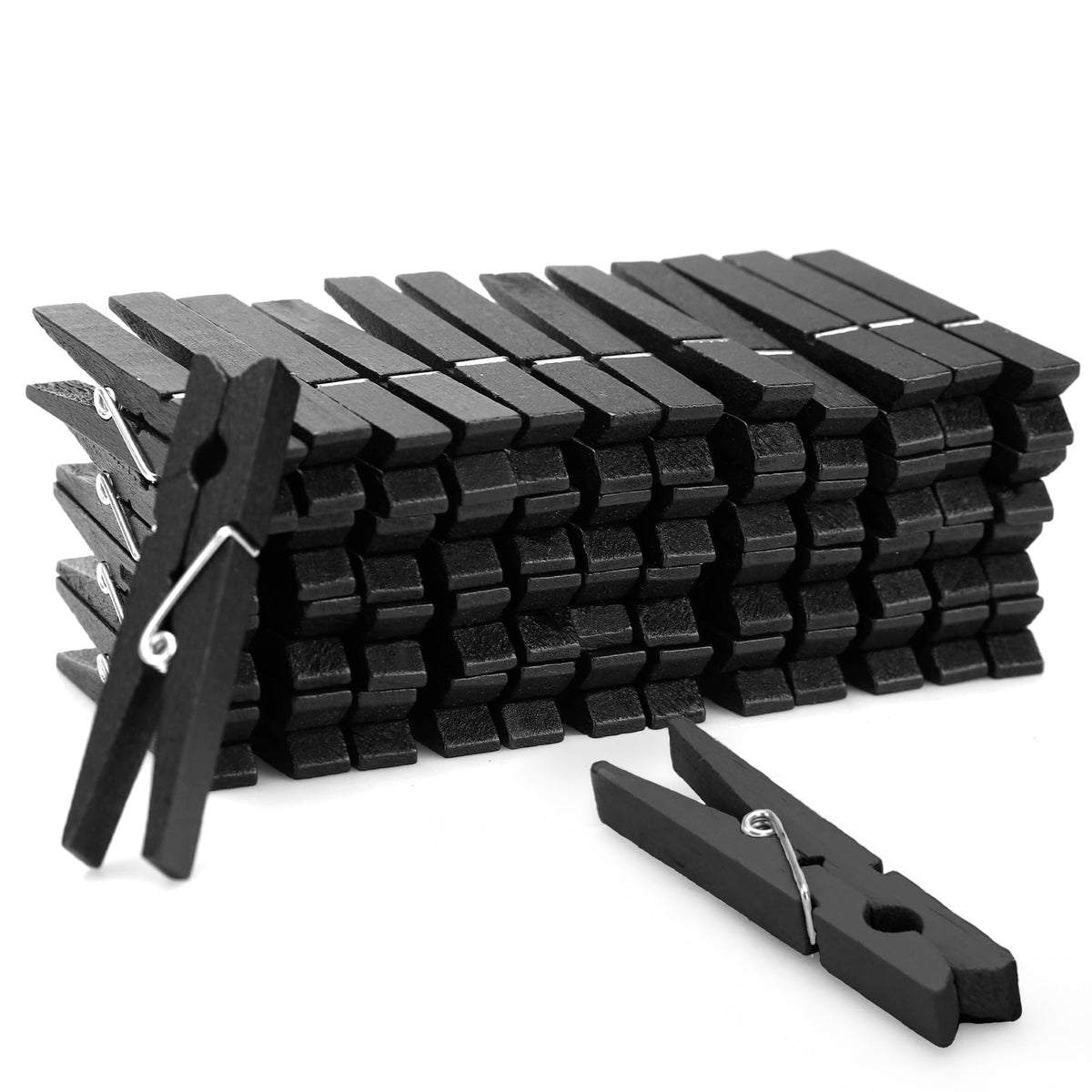 Zeno Clothes Pins Wooden – 50 Pack Wooden Clothespins 2.9 Inch with Rust-Resistant Coil, Natural Wood Clips for Laundry, Hanging Clothes, Crafts & DIY