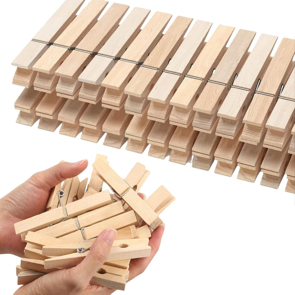LOTIMOYIA Wooden Clothespins, 3.55Inch, 46 Pack