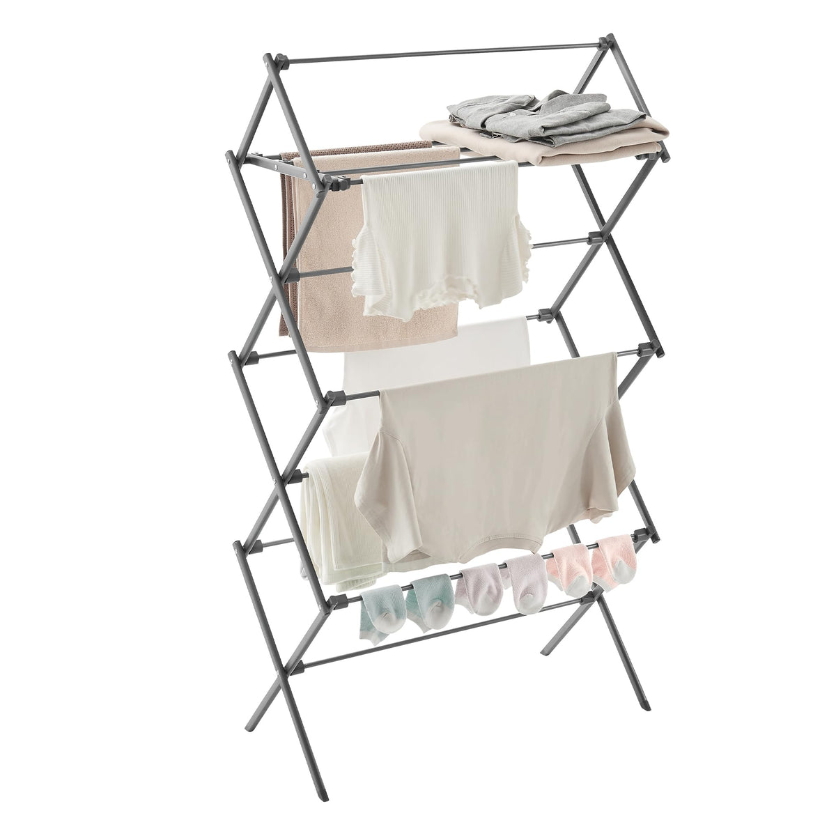 SONGMICS Foldable Clothes Drying Rack, 29.5 x 14.6 x 53.1 Inches