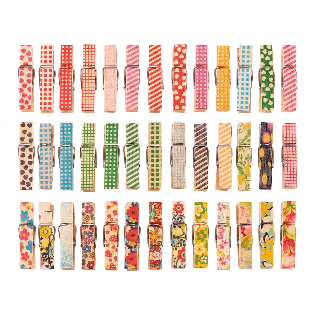 DECORA Sturdy 1 Inch Mini Wooden Craft Clothespins 100pcs